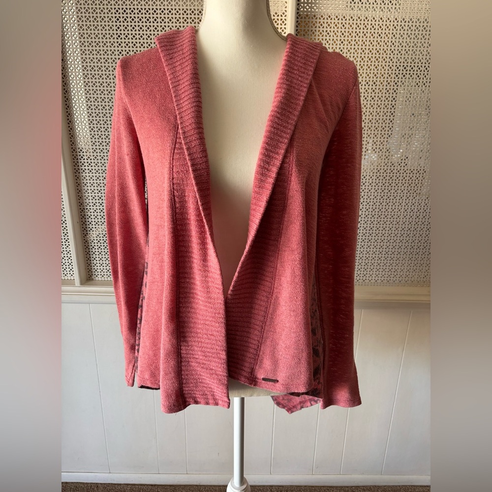 Women’s prAna Hilo Duster Pink Open Face Cardigan Sweater
